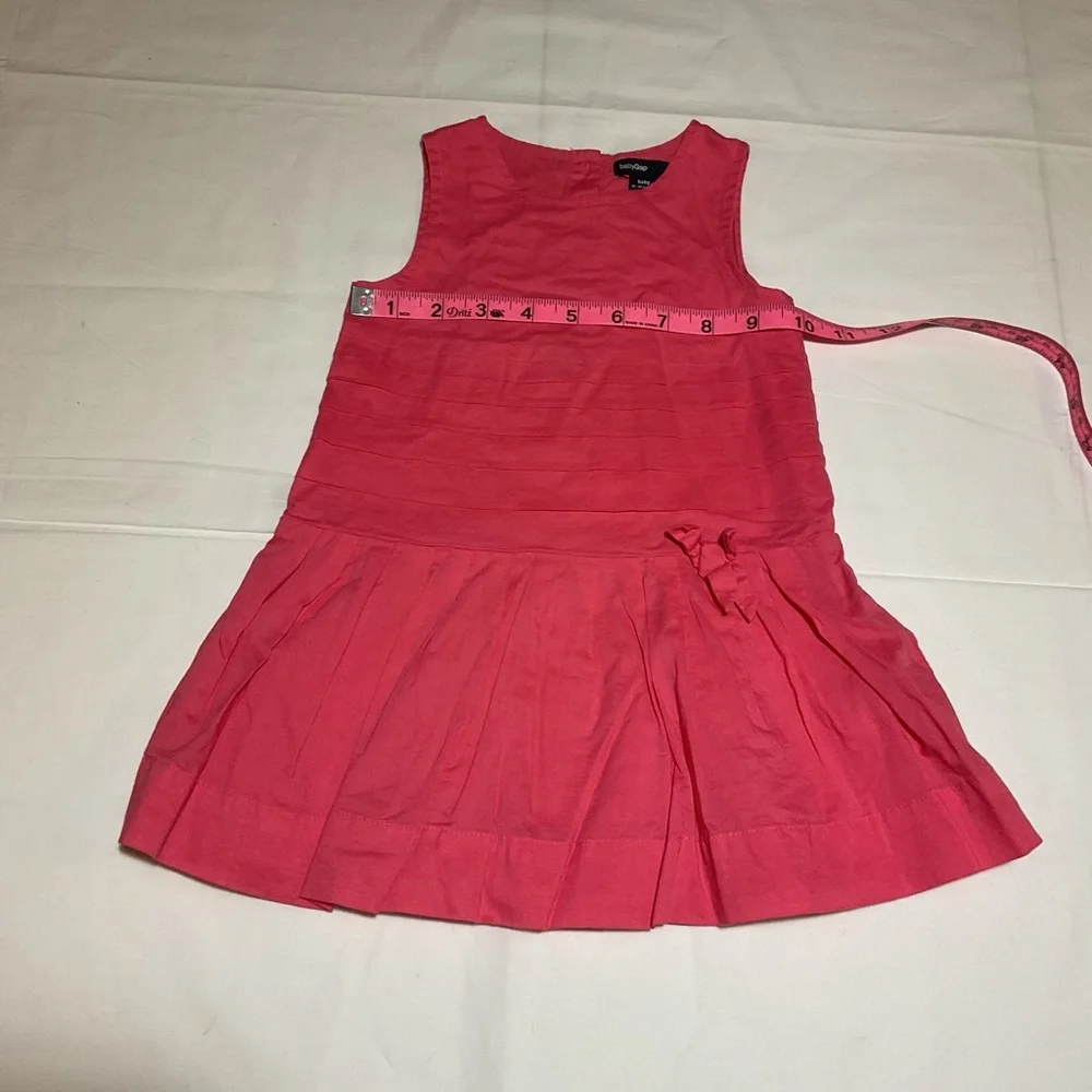 Baby Gap Girls 18-24 Months Coral Pink Sleeveless Drop Waist Cotton Dress